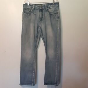 Flypaper Jeans Men 36x32 Straight Medium Wash Embroidered Grunge Y2K Distressed